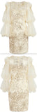 Embellished Balloon-Sleeve Mini Dress