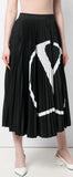 V-Logo Pleated Skirt