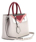 Petite 2Jours Monster Satchel Bag Taupe/Pink/Red - DESIGNER INSPIRED FASHIONS