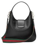 Dionysus Medium Web-Stripe Hobo Bag, Black