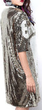 Sequin Embellished Jersey T-Shirt in Gold or Silver - DESIGNER INSPIRED FASHIONS