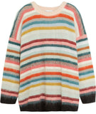 Oversized Colorful Striped Knit Sweater - DESIGNER INSPIRED FASHIONS