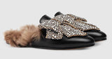 Princetown leather with bow Slipper
