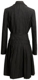 Black Pinstripe Jacket & Skirt Set