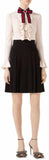 Ruffle-Front Pleated Jersey Dress