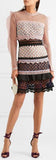 Ruffle-Trimmed Guipure Lace Mini Dress