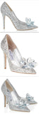 'Cinderella' Inspired Crystal Covered Pointy Toe Pump - DESIGNER INSPIRED FASHIONS