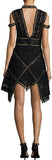 Asymmetrical Eyelet-Embellished Off-the-Shoulder Macrame Dress