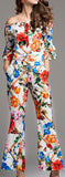 Floral-Print Off-the-Shoulder Top & Cropped Flared Pant Set