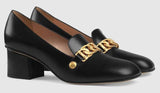 Sylvie Leather Mid-Heel Pump - Black or White