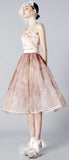 3D Flowers Crop Top And Prom Skirt Set - DESIGNER INSPIRED FASHIONS