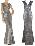 'Leslie' Woodgrain Foil Print Gown - (Various colors to choose from) - DESIGNER INSPIRED FASHIONS