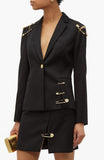 Safety-Pin Single-Breasted Wool Blazer | DESIGNER INSPIRED FASHIONS