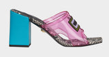 Logo Leather and PVC Sandals