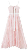 Pink Tiered sleeveless Tulle Dress