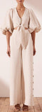 'Aluraro' Puff-Sleeve Top and Palazzo Pant Set | DESIGNER INSPIRED FASHIONS