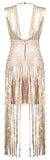 'Anaya' Metallic Fringed Bandage Dress - DESIGNER INSPIRED FASHIONS