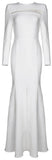 Long Mesh-Panel White Bodycon Gown