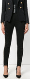 Black Studded High-Waisted Trousers