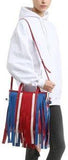 Small Bazar Leather Tote Bag W/Fringe