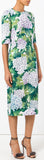 Hydrangea-Print Fitted Dress *Extended Sizes*