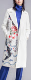 Floral & Fish Print Wool-Blend Coat