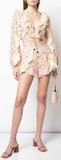 Goldie Floral Printed Top and Spliced High-Waisted Short Set | DESIGNER INSPIRED FASHIONS