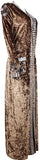 Embellished Crushed Velvet Ankle-Length Robe-Coat