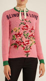 Floral-Embroidered Ribbed-Knit 'Blind for Love' Sweater