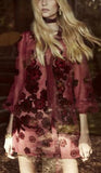 'Heather' Mini Dress, Burgundy