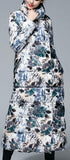 Long Floral Print Down Coat - DESIGNER INSPIRED FASHIONS