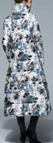 Long Floral Print Down Coat - DESIGNER INSPIRED FASHIONS