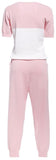Embroidered Butterfly & Snake Knit Top & Pant Set in Pink & White - DESIGNER INSPIRED FASHIONS