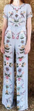 Floral Print Tee & Matching Wide-Leg Pants in Light Blue