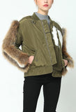 Fur-Trim Bomber Jacket