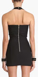 Black Double-Breasted Sleeveless Mini Dress - DESIGNER INSPIRED FASHIONS