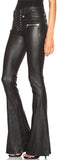 Black Faux-Leather Lace-up Flare Pants - DESIGNER INSPIRED FASHIONS