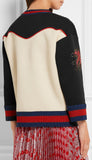 Embroidered Butterfly Bonded Cotton Jersey Studded Sweatshirt - DESIGNER INSPIRED FASHIONS