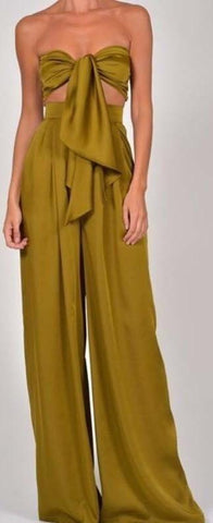 Bandeau-Wrap Top & Matching Pleated Pants-Army Green or Pink - DESIGNER INSPIRED FASHIONS