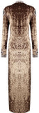 Embellished Crushed Velvet Ankle-Length Robe-Coat