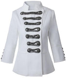 Chain Embellished Double-Breasted White Jacket - DESIGNER INSPIRED FASHIONS