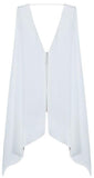 'Miramar' Draped Shoulder Playsuit in White - DESIGNER INSPIRED FASHIONS