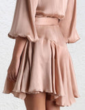 Empire Silk Robe Dress in Green, Pink or Black - DESIGNER INSPIRED FASHIONS
