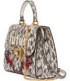 Snakeskin Top Handle Bag