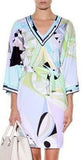 Color-Block Printed Jersey Silk Dress - DESIGNER INSPIRED FASHIONS