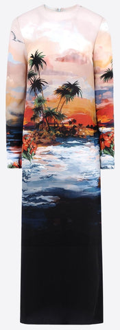 Hawaiian Print Shift Dress - Multi Color - DESIGNER INSPIRED FASHIONS
