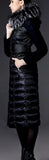 Black Long Fur-Hooded Belted Puffer Coat