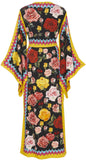 Floral Print Flared-Sleeve Midi Dress