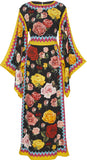 Floral Print Flared-Sleeve Midi Dress