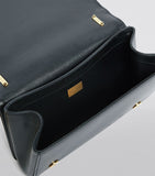 Girls Barocco Leather Shoulder Bag, Black